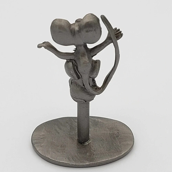 JEB PEWTER Little Squatting Mouse Miniature Figurine on Stand Small Pewter Gray - Picture 7 of 7